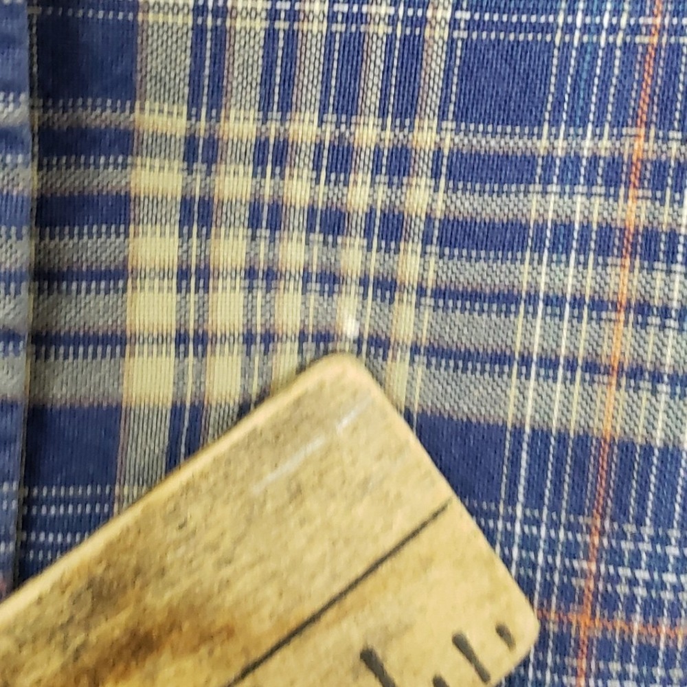 L.L Bean Flannel Button Up Blue Yellow Plaid 100% Cotton Fall Granola Girl Cabin - Picture 9 of 10